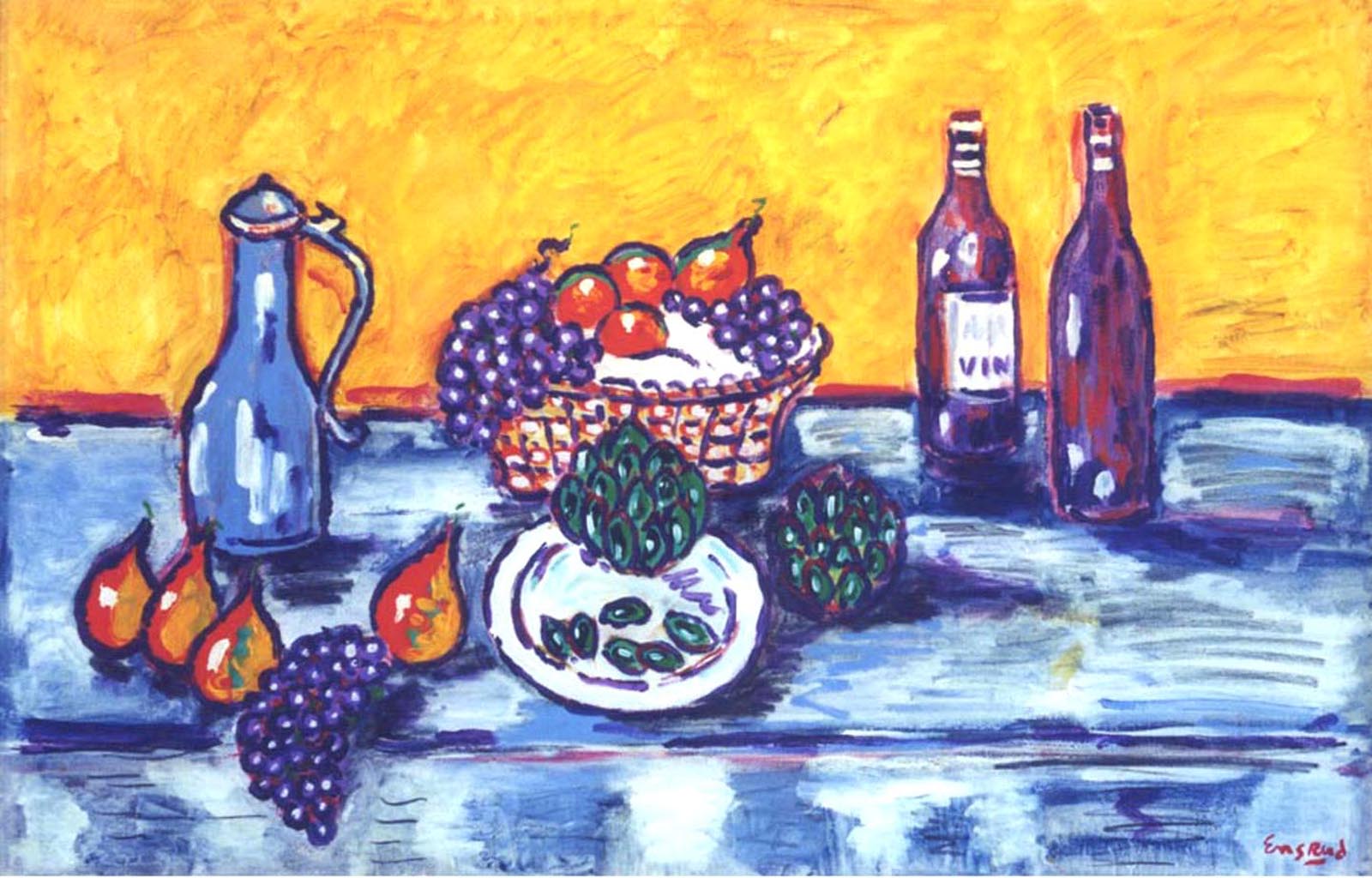  Still Life with Wine and Fruit