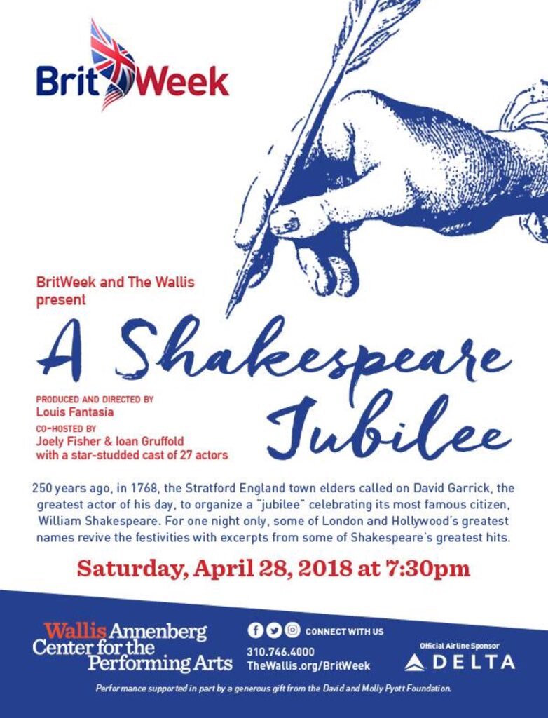 BritWeek and The Wallis present A Shakespeare Jubilee April 28, 2018