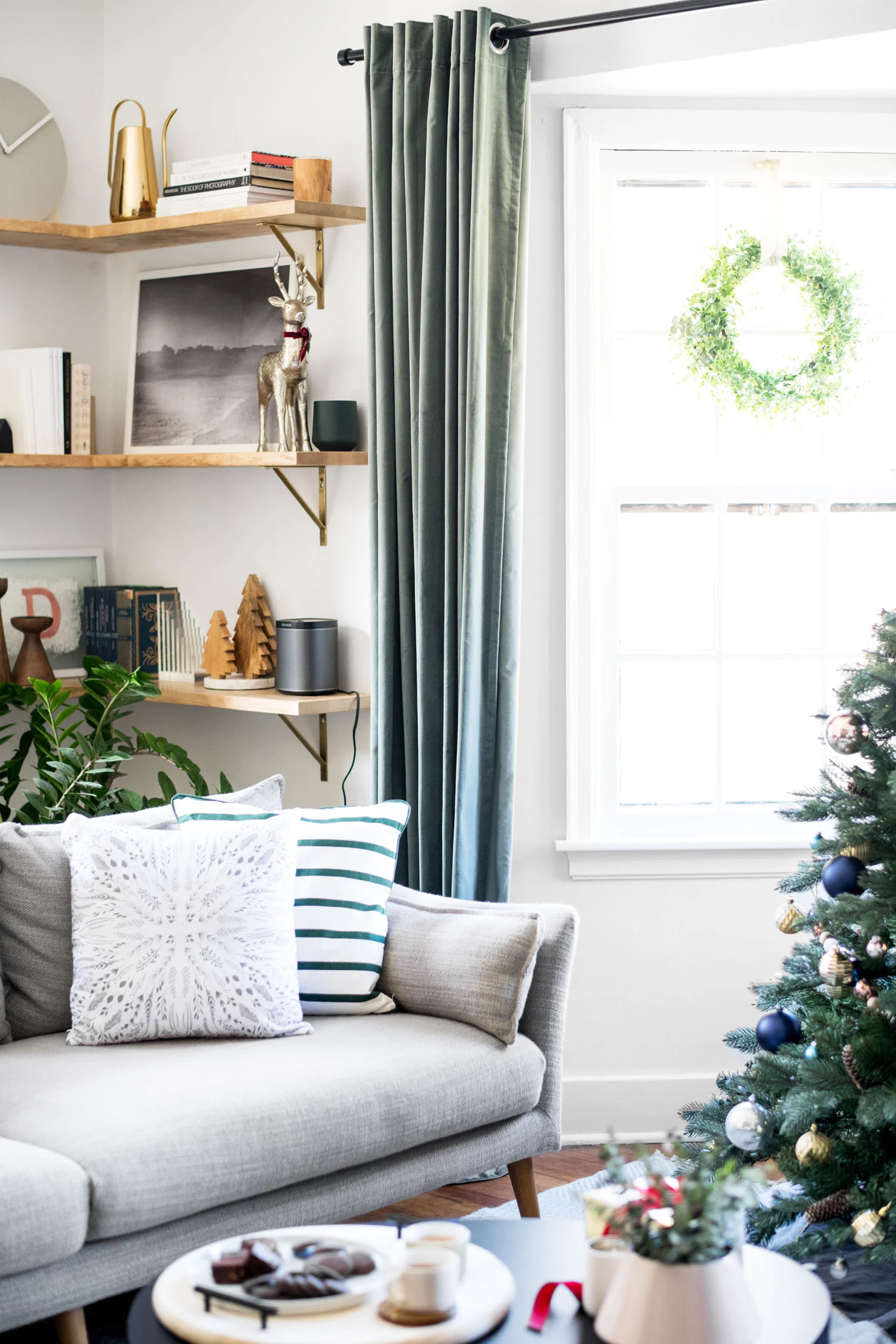 I love the fun holiday pillows that Lowe’s had available online. These two work so well together and could even stay out after the New Year since they aren’t too holiday specific.