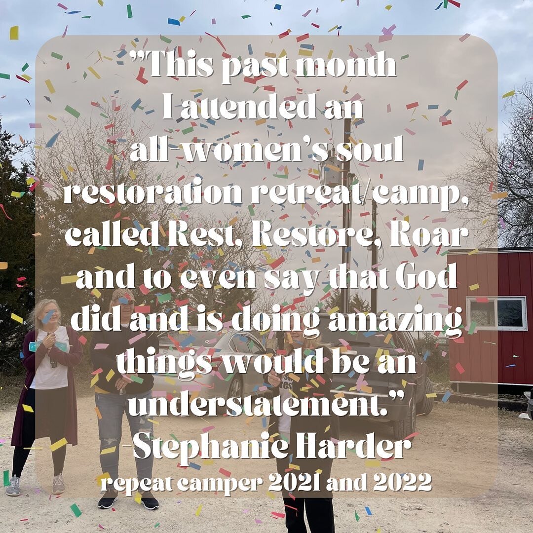 CAMP! 

Everyone needs to go!!! It is the best experience&hellip;
*we are all broken
*we all need to pour into ourselves and do the hard work!!! 

I am so grateful that I was able to go to camp, and I want everyone to walk thru the process!! Will you