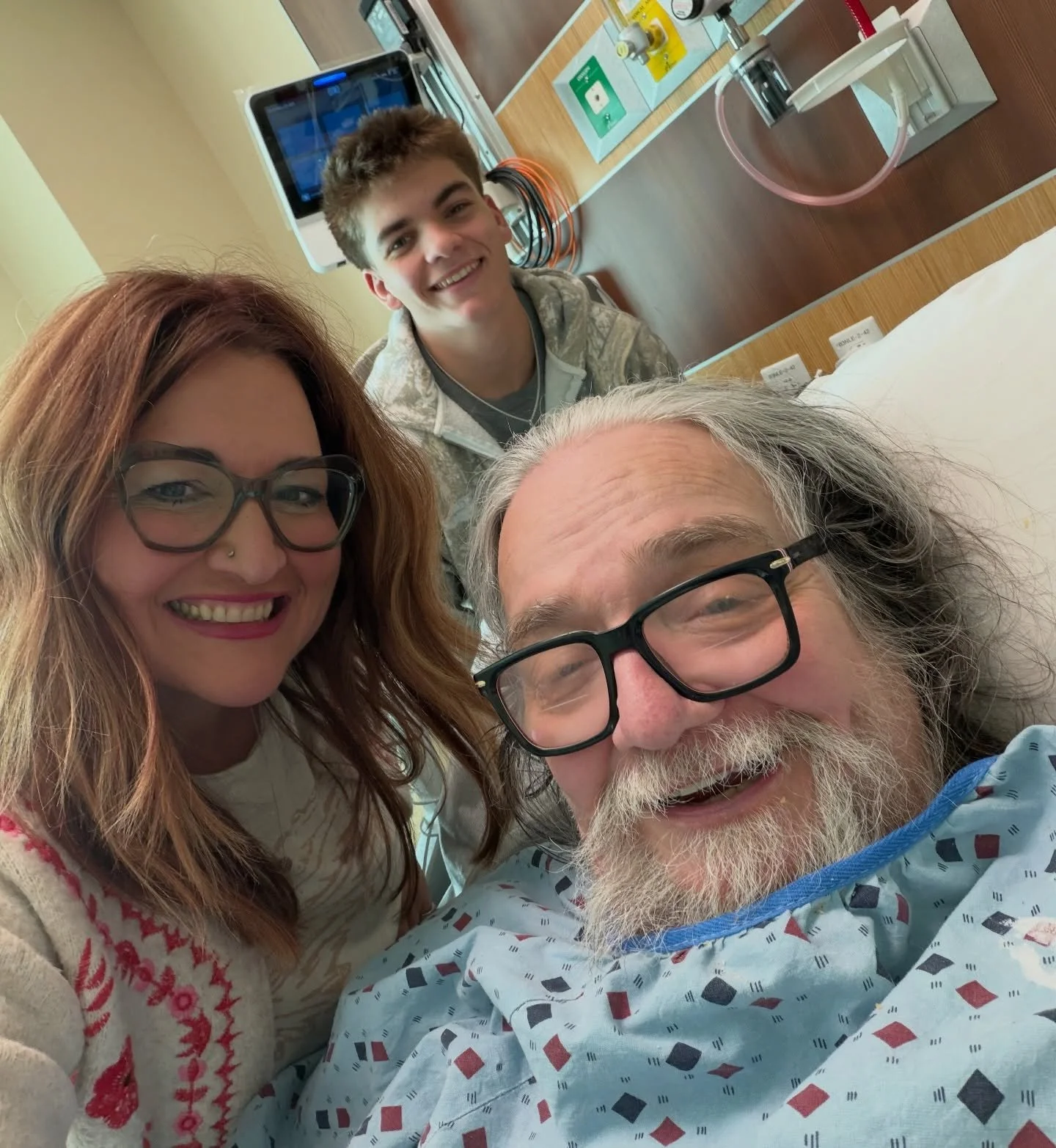 Hung out with dad today ❤️. He&rsquo;s been in since Sunday trying to kick 5 bacterial infections to the curb!!! 

We recorded 4 episodes for my Jesus, Pie, and Coffee Podcast!!! Sharing stories of business, life around the table and leaps of faith! 