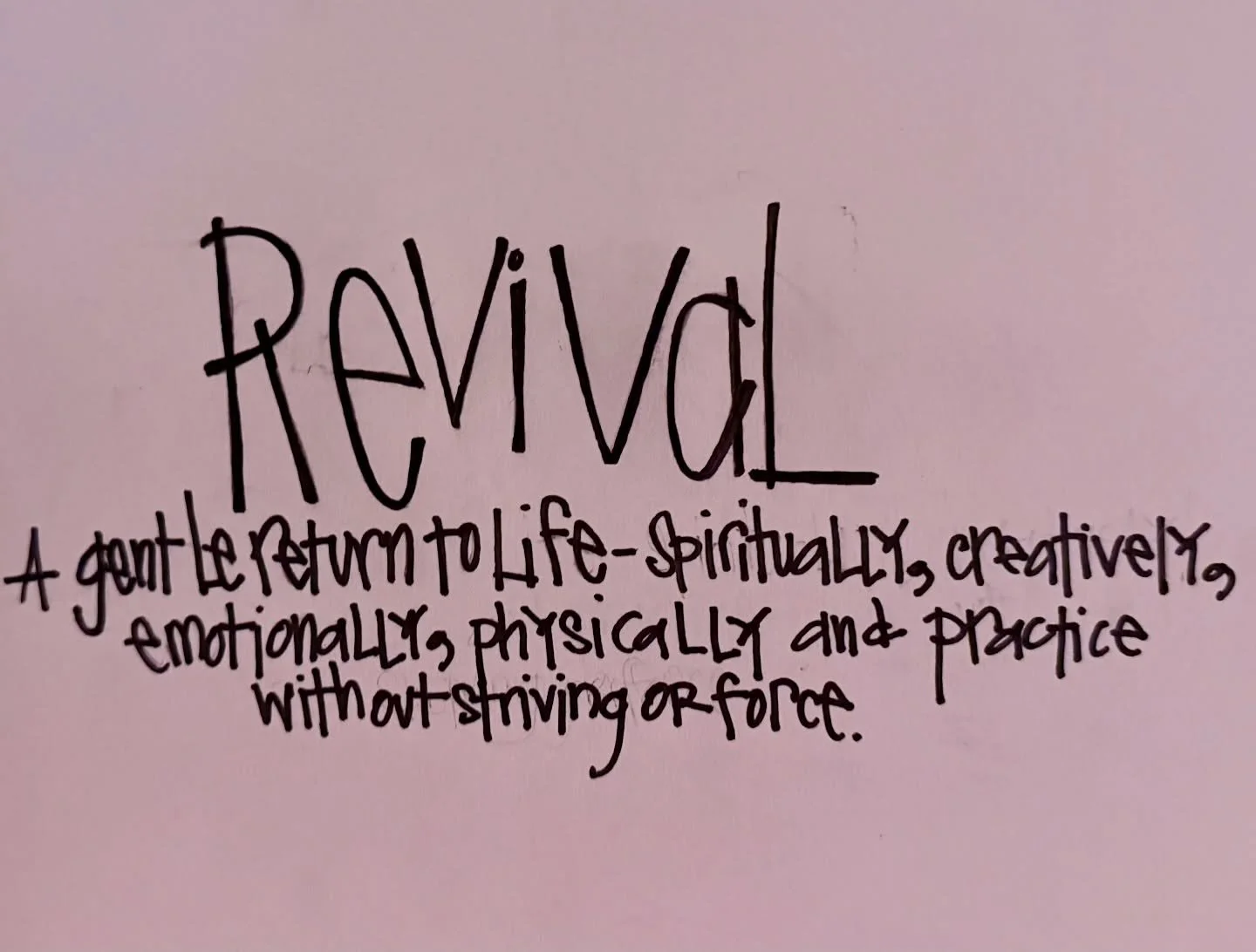 I shared earlier this year about rest.  Rushing into January from 2025 was not in my capacity.  My capacity was to restore things that had been pushed to the wayside, and I&rsquo;m still restoring things.  Always.

But, my word for the year is REVIVA