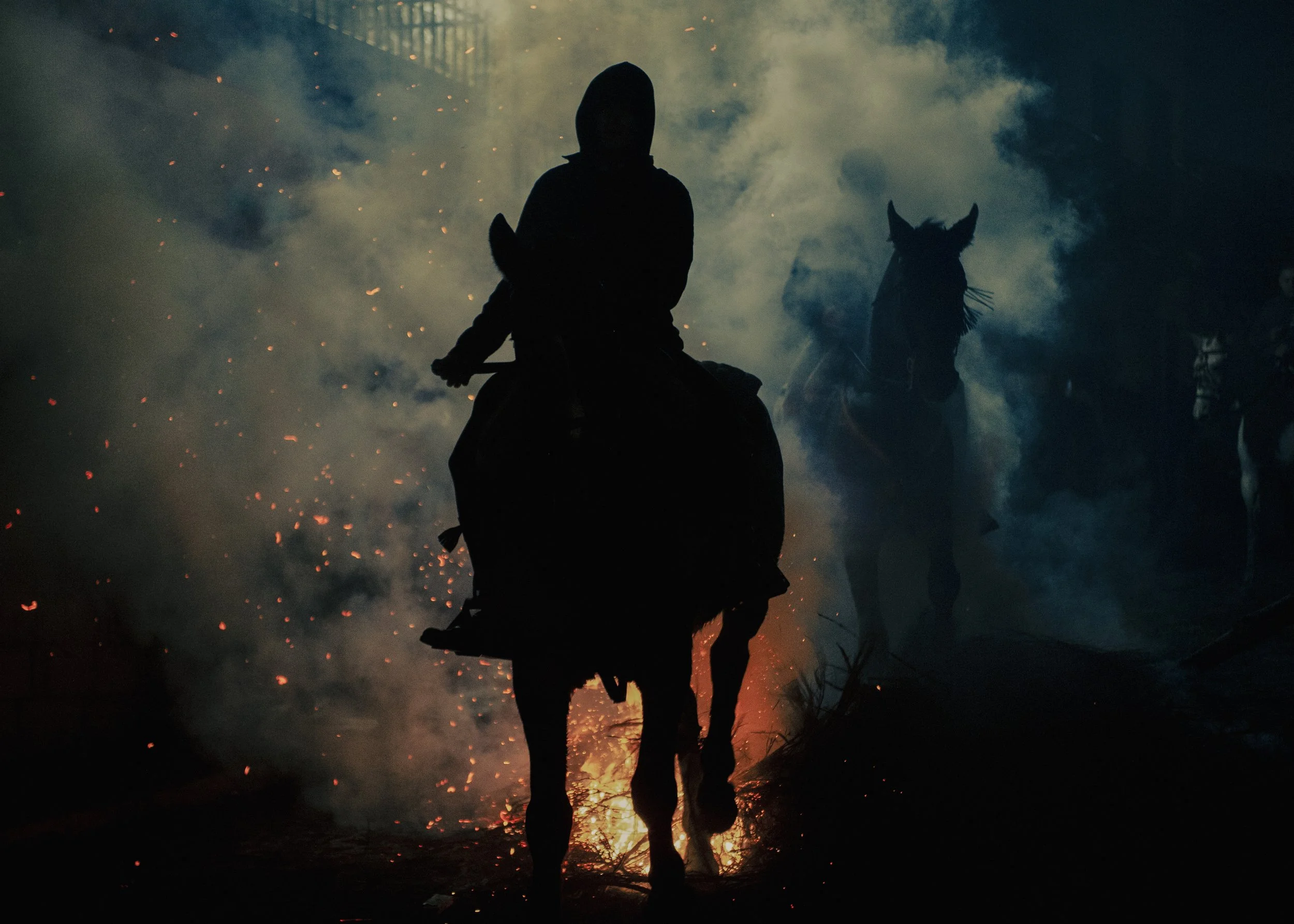 Las Luminarias, San Bartolomé de Pinares, Spain, January 16 2026. Purification of horses, ritual honouring st Antony the Abbot. Horses are prepared by their riders to safely leap through bonfires, a tradition meant to purify and protect them.
