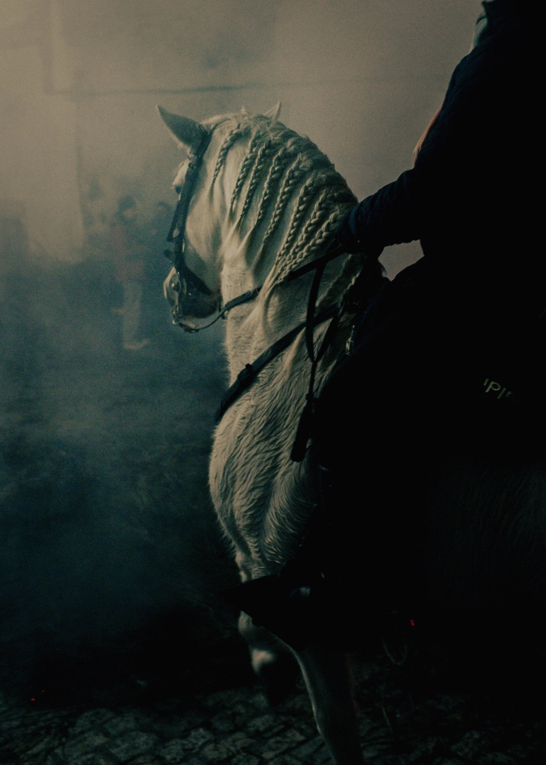 Las Luminarias, San Bartolomé de Pinares, Spain, January 16 2026. Purification of horses, ritual honouring st Antony the Abbot. Horses are prepared by their riders to safely leap through bonfires, a tradition meant to purify and protect them.