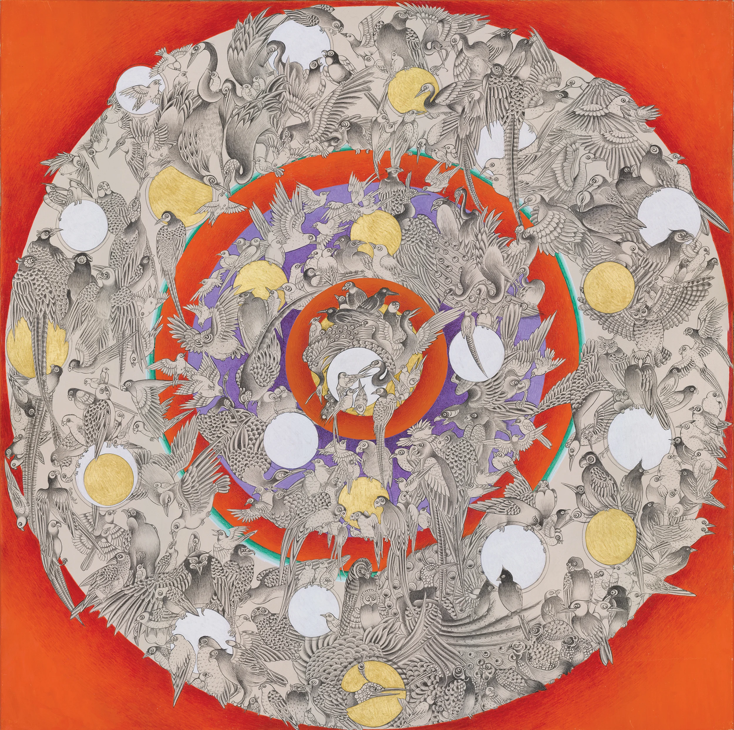 Bird Mandala (Orange)
