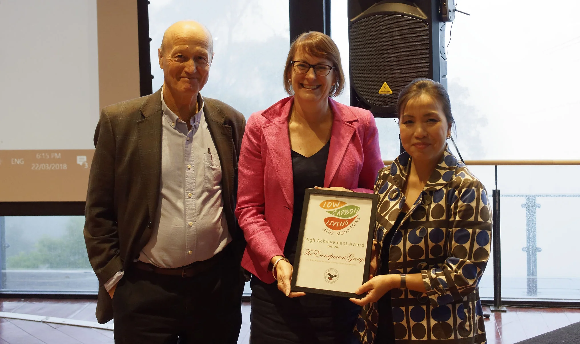 BMWHI's John Merson, MP Susan Templeman, and Escarpment Group director Huong Nguyen.