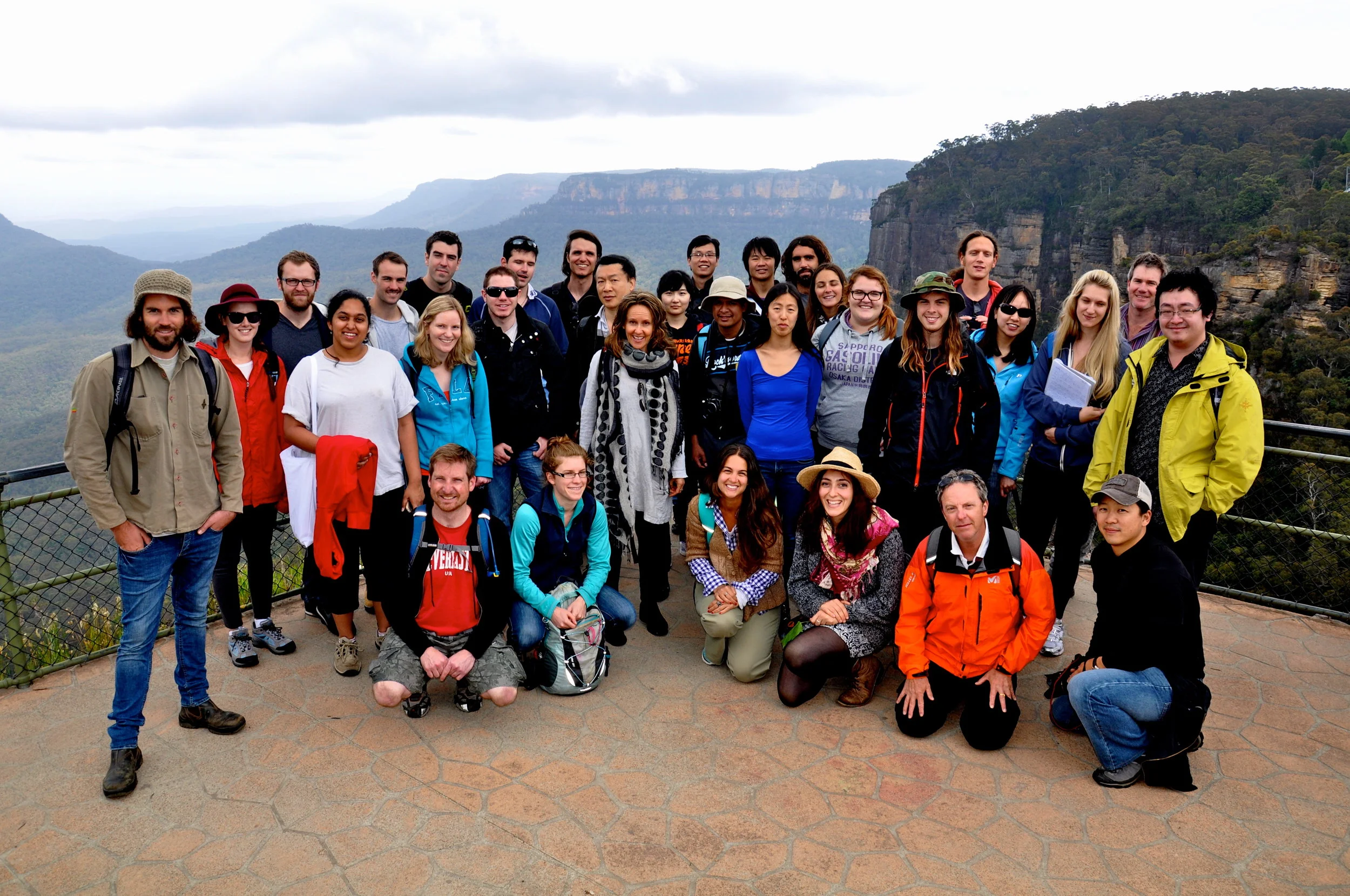Students from the Master of Environmental Management program at the University of New South Wales, Sydney, studying protected area management with course convenor Dr Rosalie Chapple, in the Blue Mountains.
