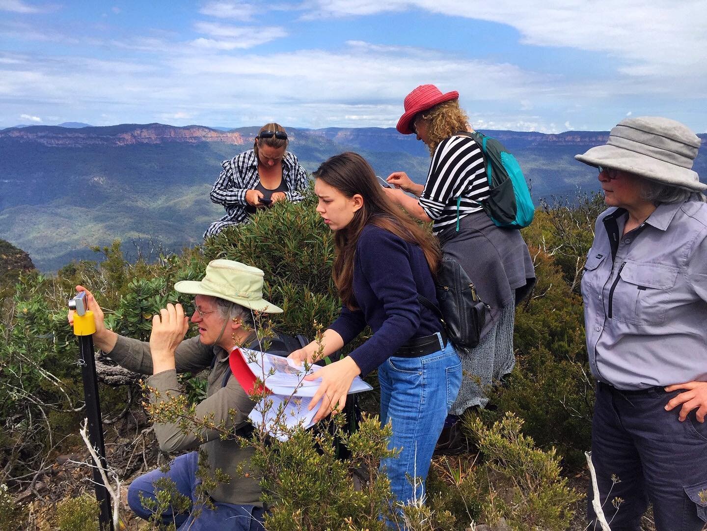 A beautiful day out in the field with our citizen scientists. This is our picturesque new ecological monitoring site at Lincoln's Rock, Wentworth Falls.

If you're interested in getting involved, we are still looking for more people to join our exped