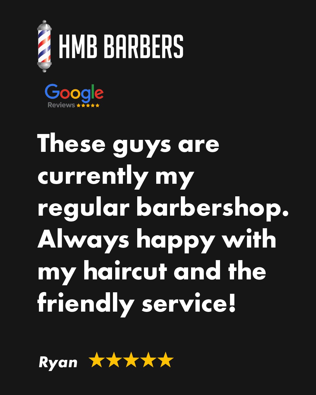 Take a look at some of our most recent glowing reviews from our customers in Townsville! ⭐️⭐️⭐️⭐️⭐️

#HMBBarbers #BarberLife #BarberShop #BarberLove #Barbering #QueenslandBarber #QLDBarber #BrisbaneBarber #SunshineCoastBarber #Haircut #MensHair #Fade