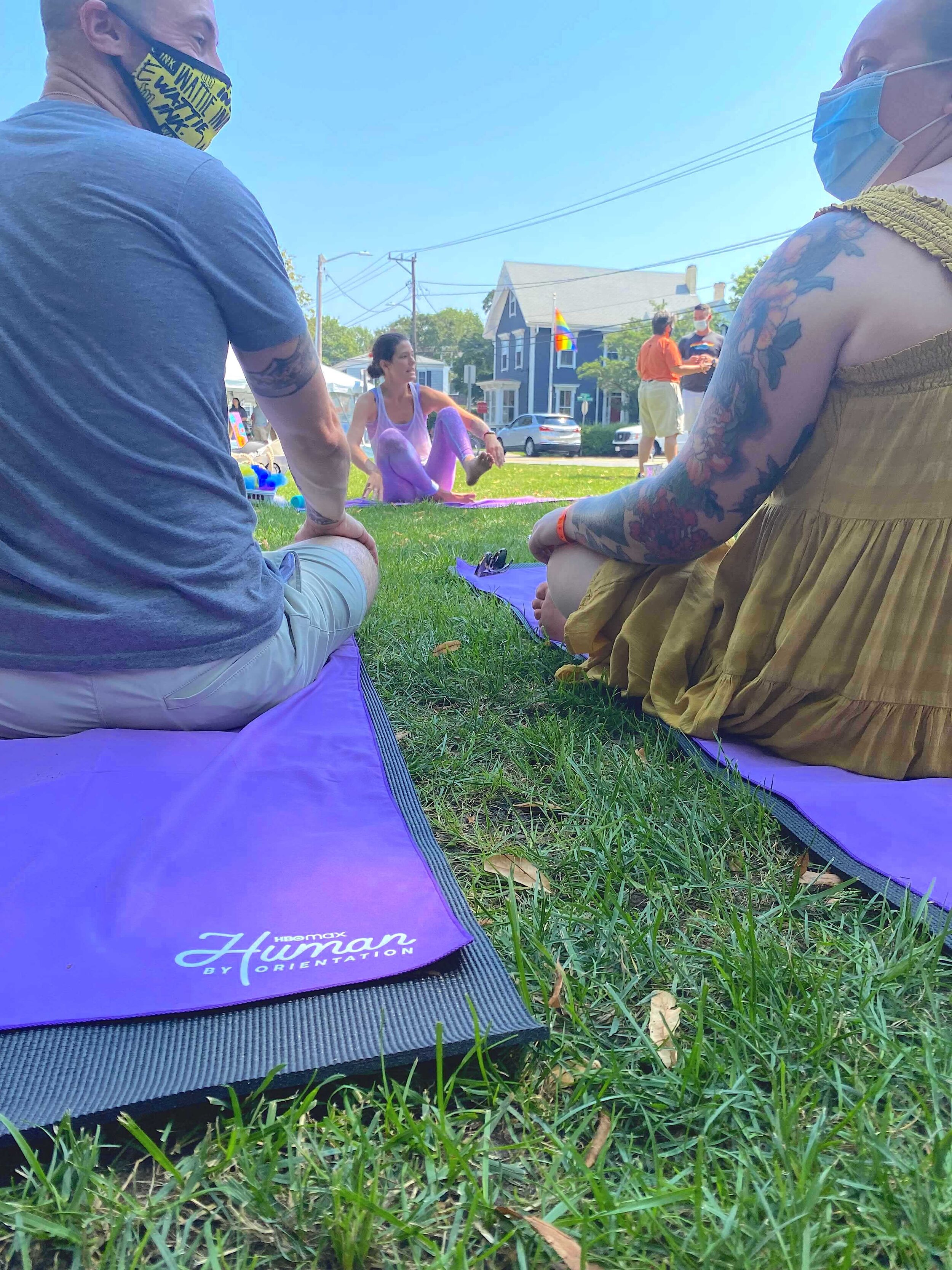 Rest & relaxation! Parents enjoy daily Parent Yoga, sponsored by WarnerMedia & Outermost Yoga