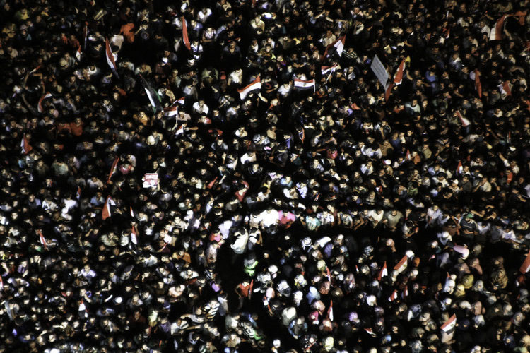 Hours after the announcement that Mohamed Morsi won the first democratic presidential election on June 24, 2012, tens of thousands of supporters celebrate in Cairo's Tahrir Square.