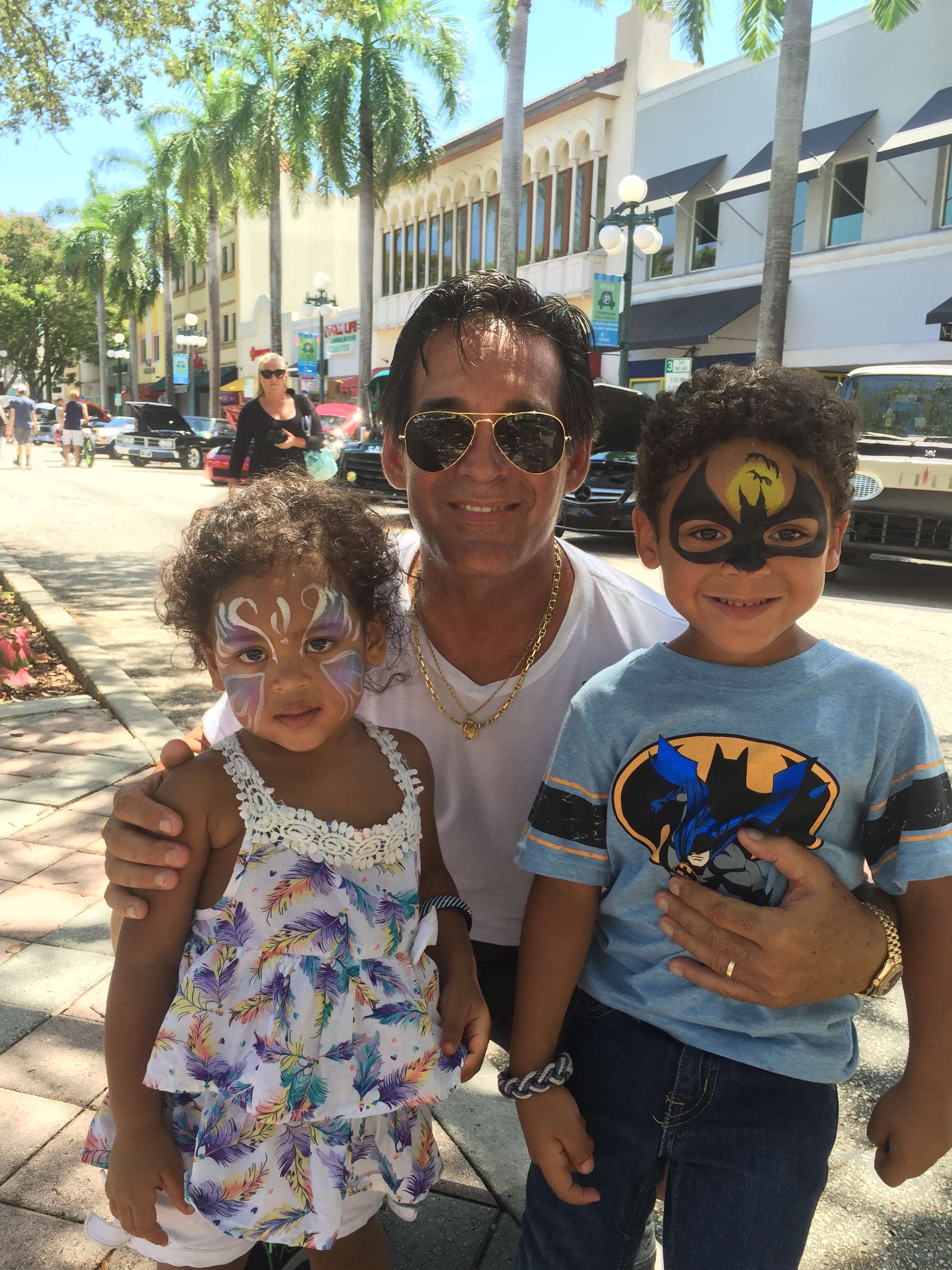 Facepainting fun with our 2 grandchildren