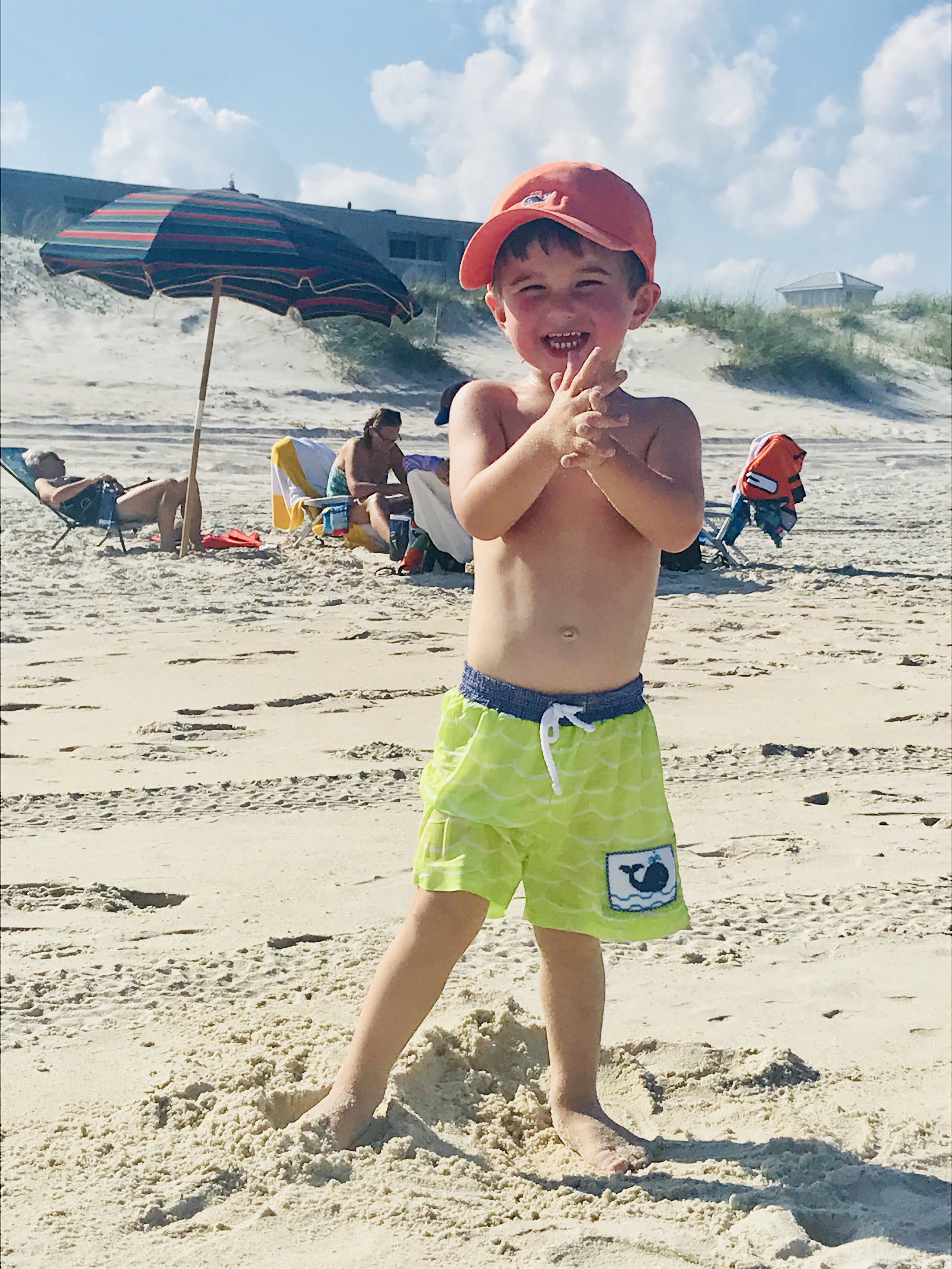Parker loved his first trip to the beach