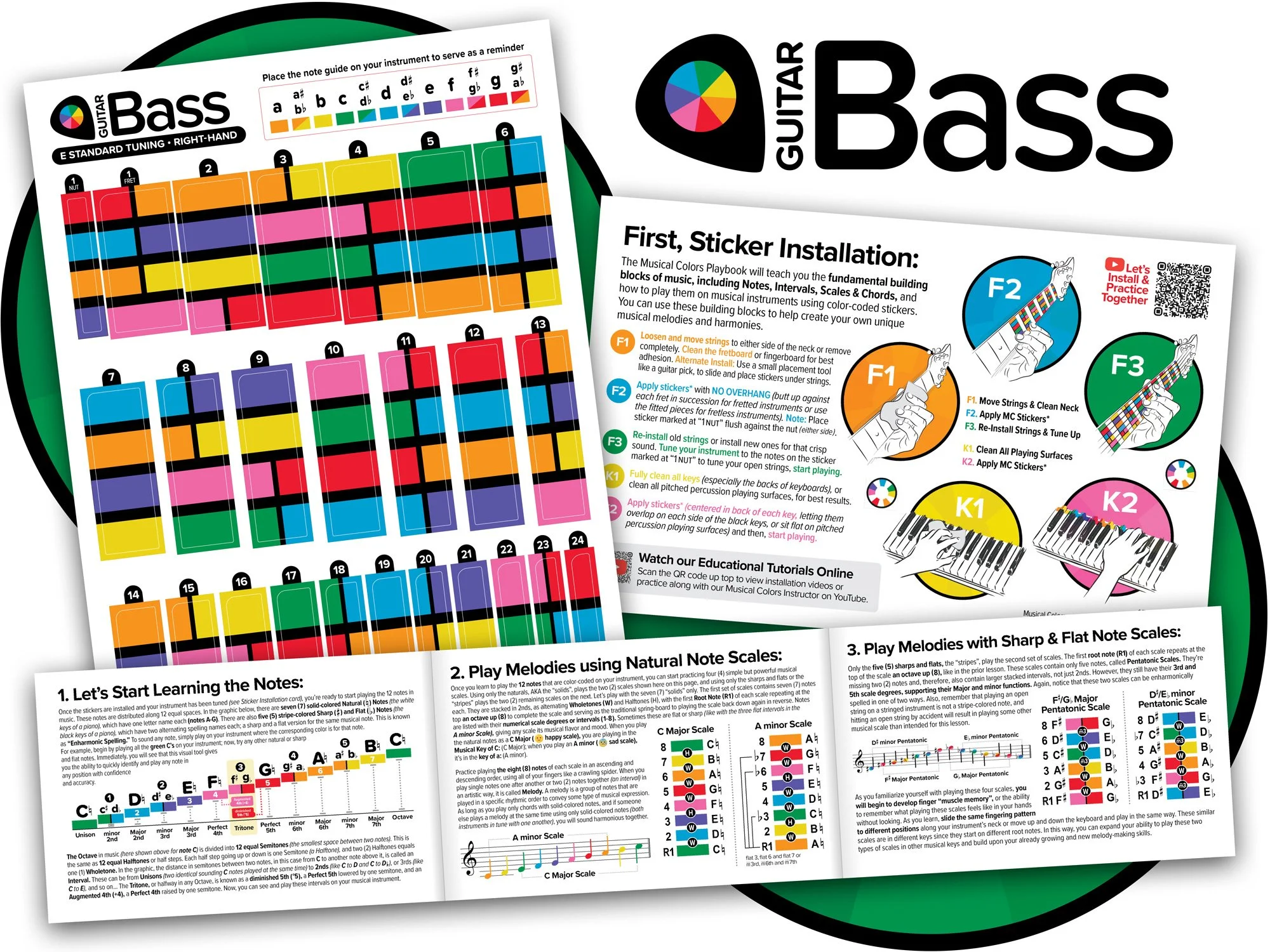 Color Codes For Instruments String Musical Colors Shop | Color Coded Musical Instrument Stickers — Musical ...