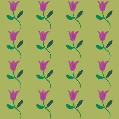 True Winter floral pattern with disharmonious yellow-green background
