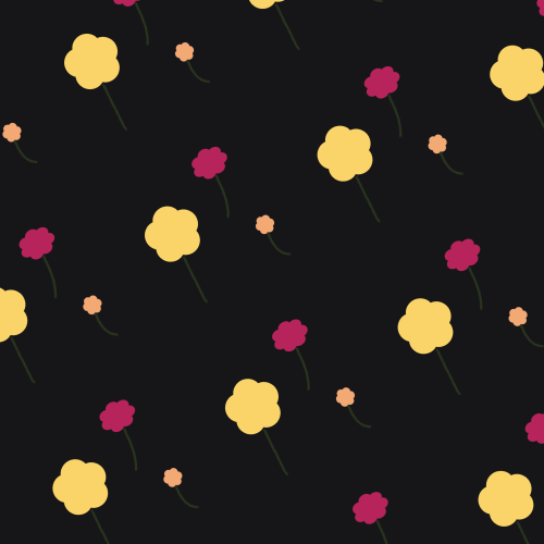 Dark Winter flower pattern with small disharmonious flower