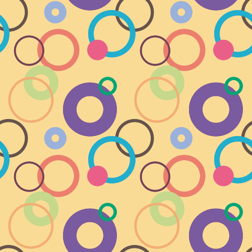Light Spring circle pattern with thin True Summer maroon circle
