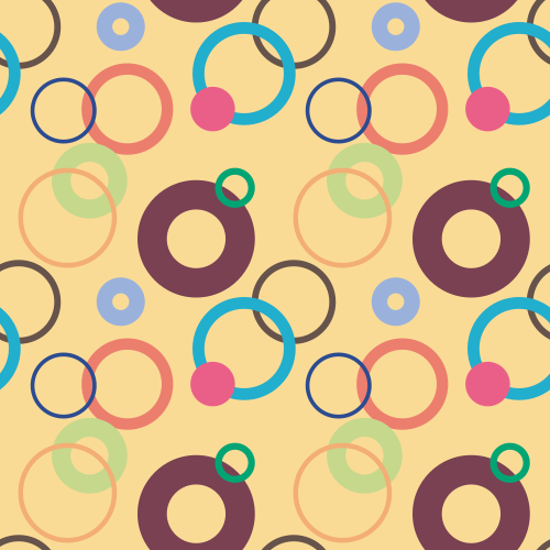 Light Spring circle pattern with thick True Summer maroon circle