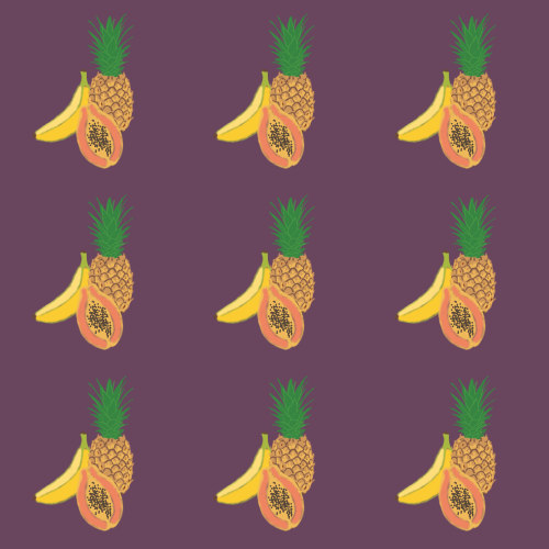 True Spring fruit pattern with Soft Autumn background