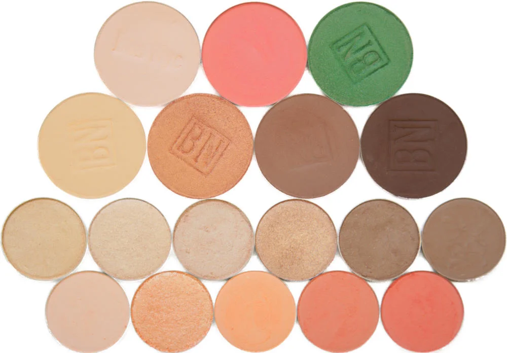 Top row: Shell, Suburbia, Mermaid Green 2nd row: Banana, Golden Apricot, Taupe, Mink Stole 3rd row: Rapunzel, Let Me Explain, Shimma Shimma, Ringer, Hipster, Chestnut-Napped Apalis Bottom row: Hear Me Out, Ready Or Yacht, Issues, Lay Low, Wait For It