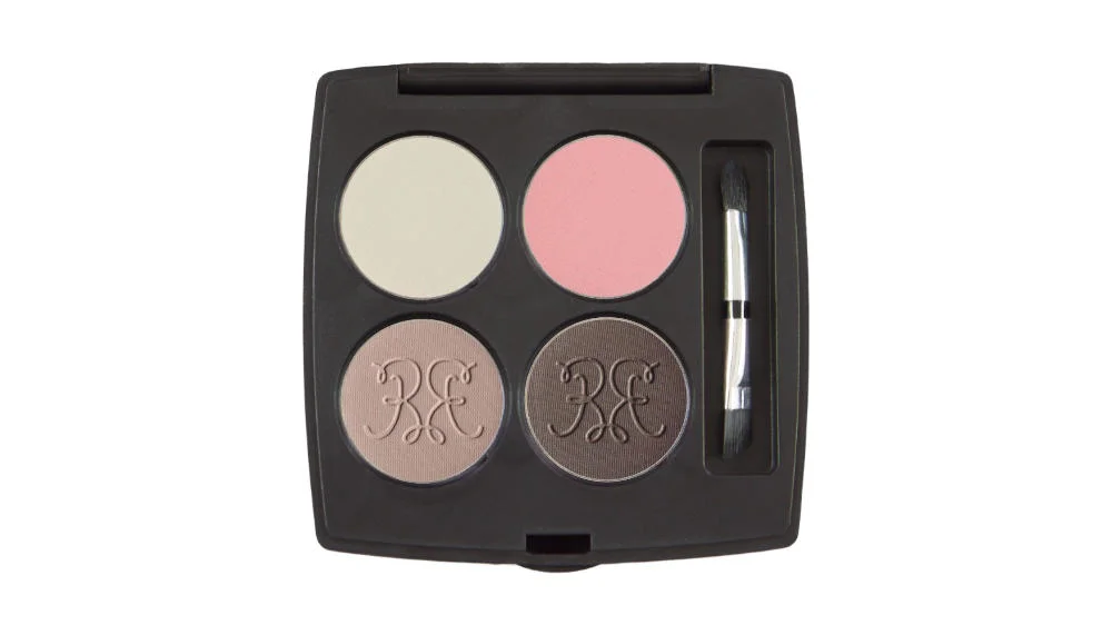 4 well palette from Coastal Scents , similar palettes also available from Nyx and Anastasia Beverly Hills Top row:: Sand Dollar , Say I Do Bottom row: Sweet Dust Seriema , Blackpepper Jay