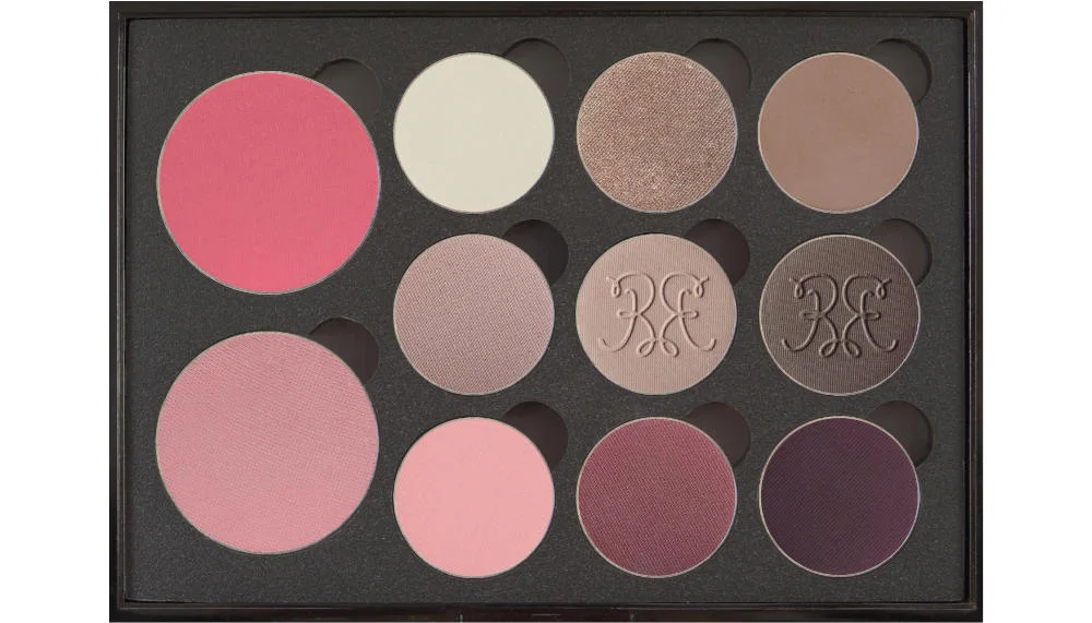 2 large/9 small well palette from eBay 1st column (blushes): Mauve , Misty Plum 2nd column: Sand Dollar , Unexpected , Say I Do 3rd column: Prom Night , Sweet Dust Seriema , Vintage 4th column: Faux Fur , Blackpepper Jay , Taboo
