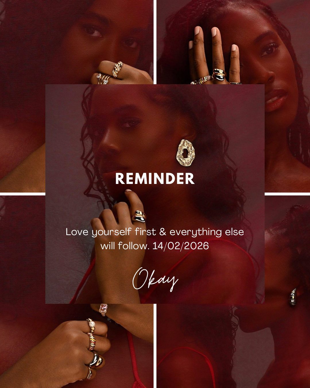Red Vintage Reminder Photo Collage Valentine's Day Instagram Post.PNG
