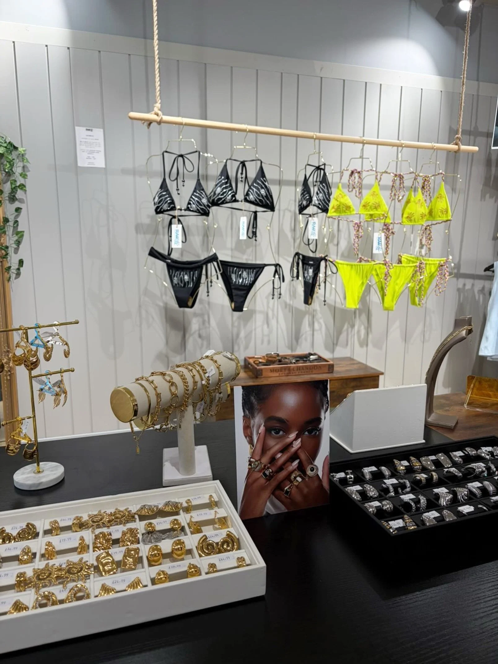 Shop in store 📍Monday-Sunday 9am-6pm at Raw Potential Brighton Unit 5 Dukes Lane. 

Jewellery that&rsquo;s water resistant and sustainable swimwear ✨

Summer holidays
Swimwear
Jewellery