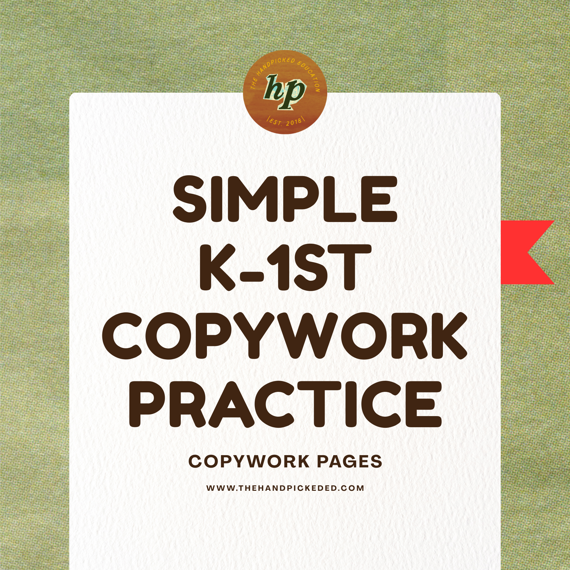 K-1st Simple Copywork Practice