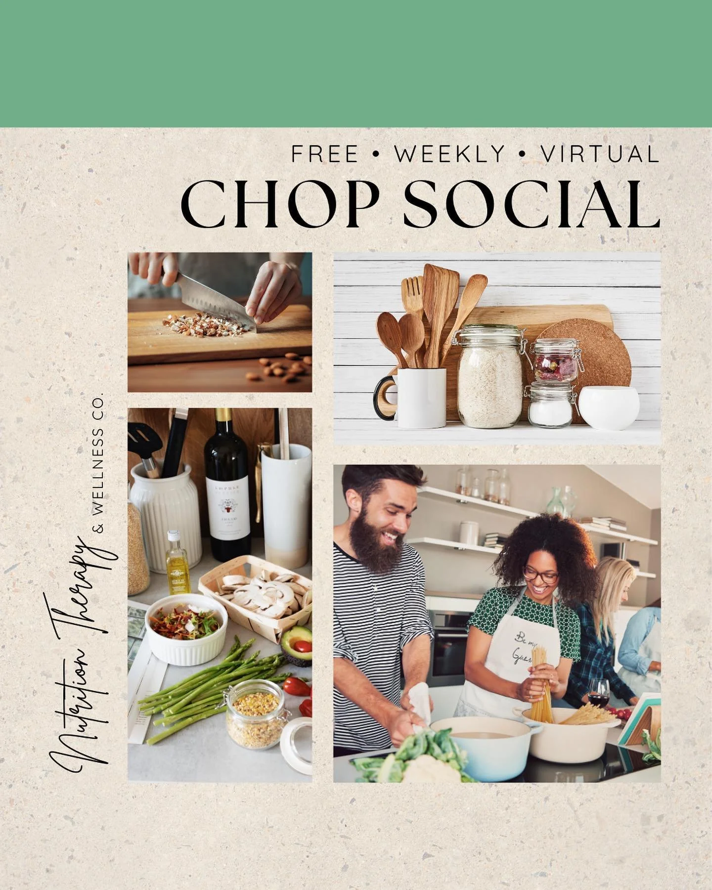 Instead of resolving to lose weight or get in shape or eat healthy or [insert vague, too big, unsustainable goal], join us on Mondays to work on consistency with your food prep. Cut veggies, clean out your fridge, pack lunches, try new recipes - do w