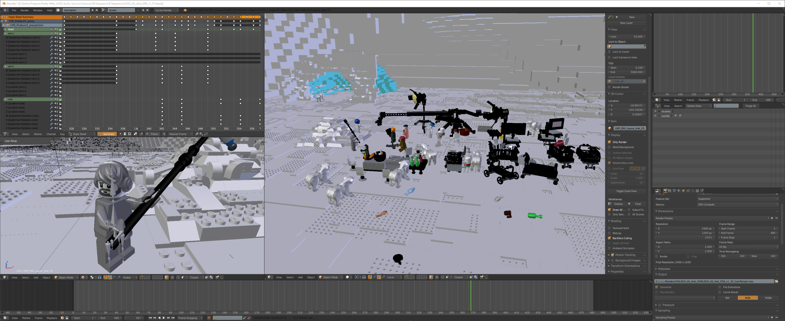 The animation pipeline for this project was very complex, as we had to animate in 'all directions' knowing that a VR viewer could see any point at any given time.