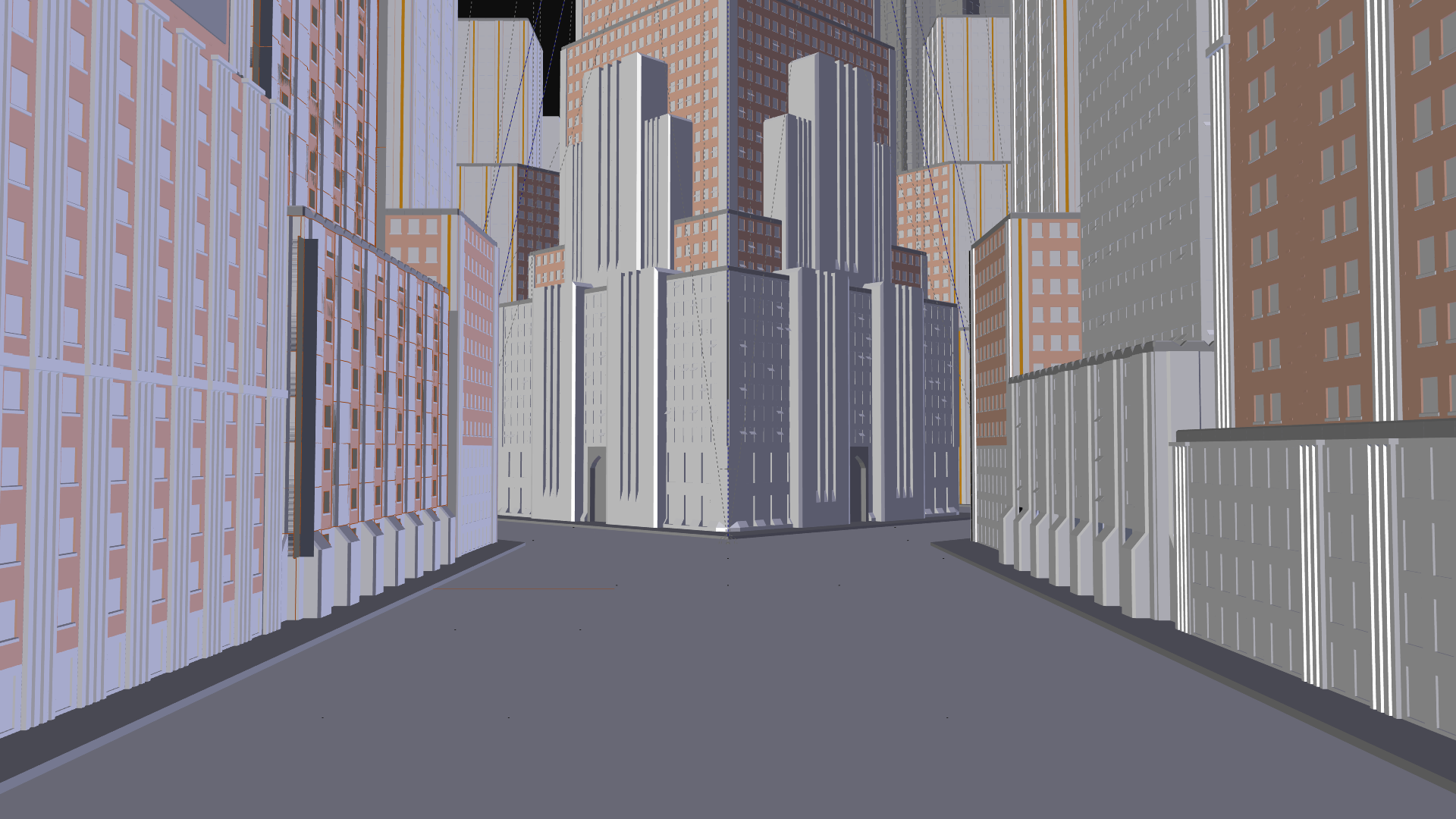 This is an OpenGL preview which allowed us to preview the scene without rendering. Each frame would take over two hours to render, so this was much quicker!
