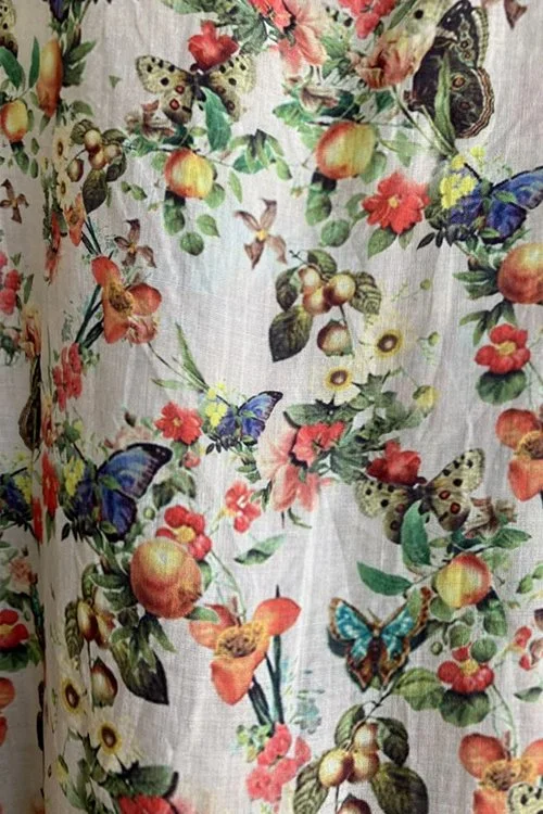 Garden Print pattern in the Ramie Maria top. Made in Australia by Jiva.