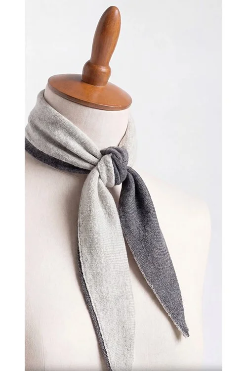 Grey colour variant of the cotton Pocket Scarf from DLUX