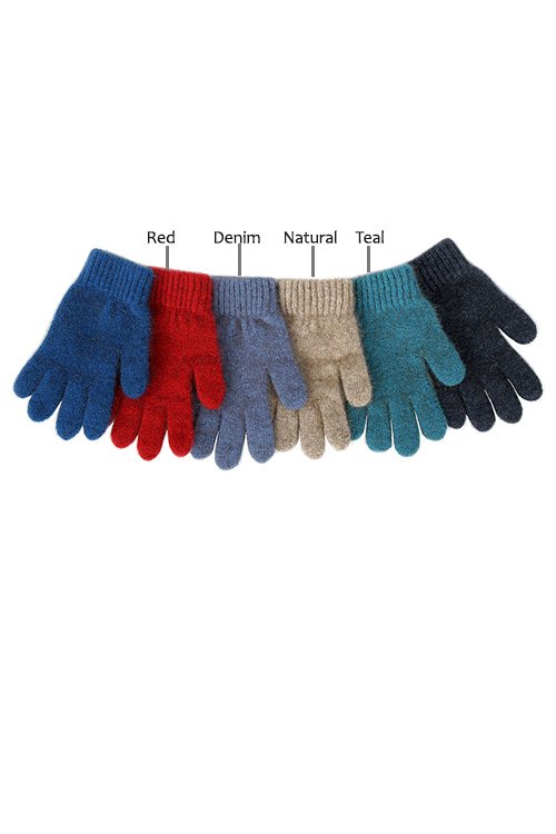 Kids' Gloves (Merino + Possum fur) with colour indicator