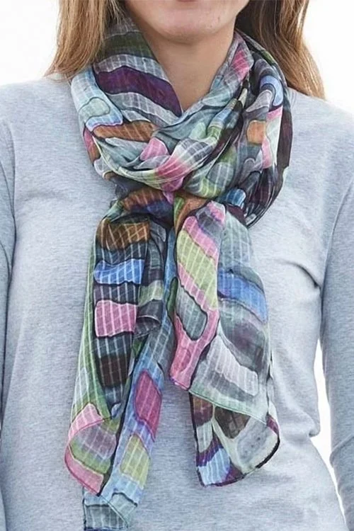 DLUX | Jumble Abstract Painterly Scarf (100% Silk)