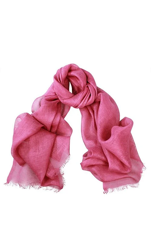 rosewood (deep pink) colour variant of the linen scarf by DLUX