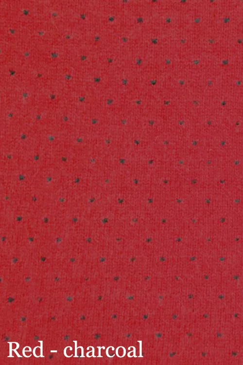 McDonald Textiles Possum Merino Two Tone Turtle Neck - fabric-red-charcoal