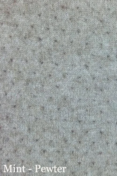 McDonald Textiles Possum Merino Two Tone Turtle Neck - fabric-mint-pewter