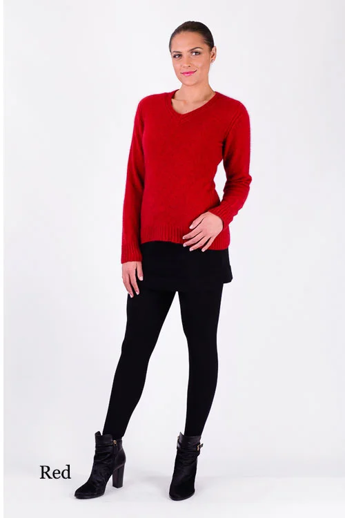 McDonald Textiles — Rib Detail V-Neck Jersey Red