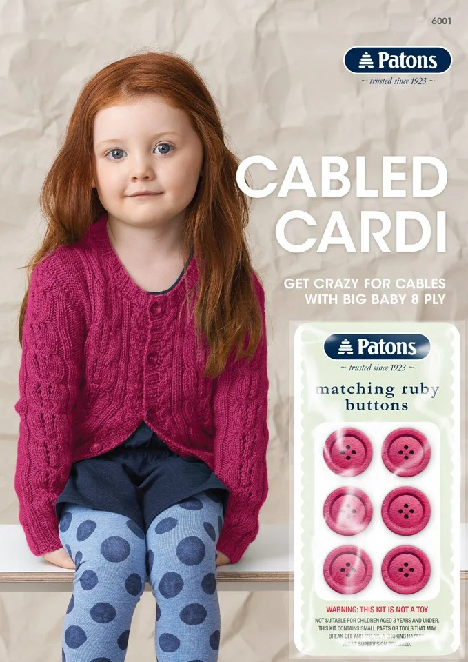 Patons knitting pattern for children girls cabled cardigan
