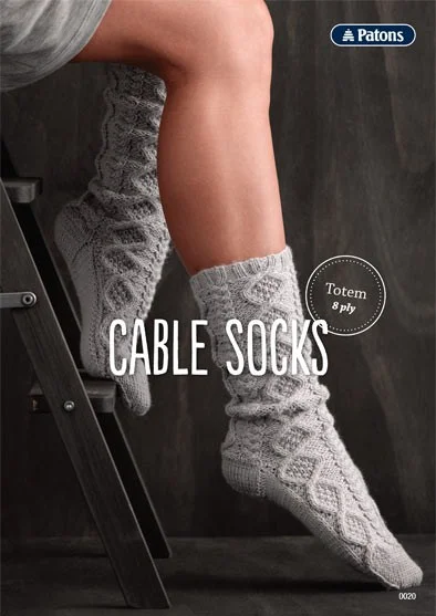 Patons Knitting Pattern for cable socks