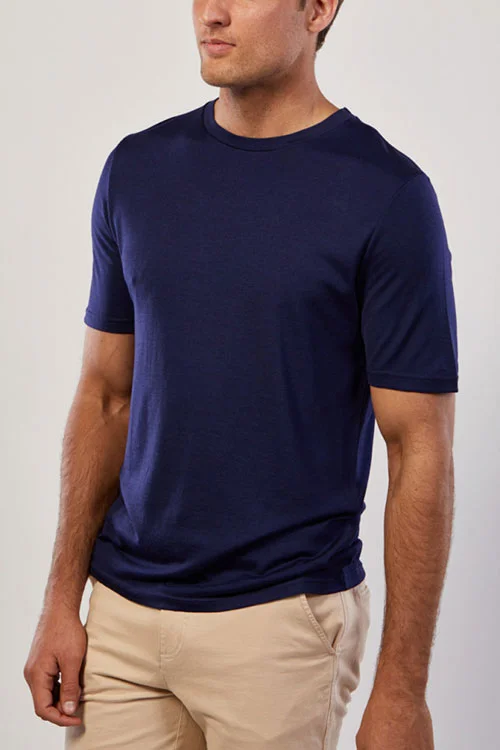 Toorallie — Byron Tee Shirt (Merino wool and Bamboo fibre) navy