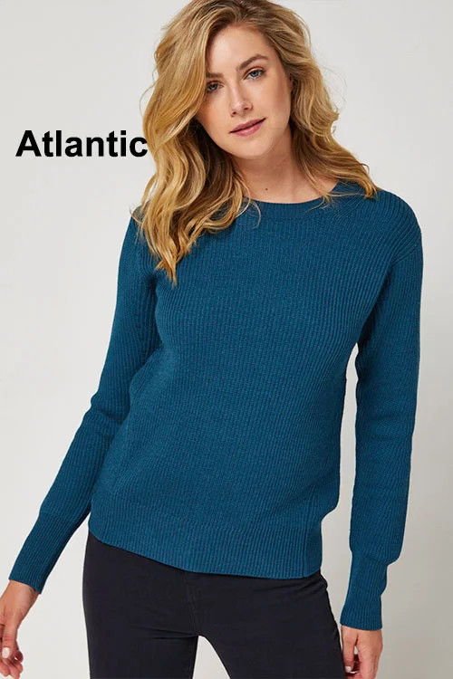 Toorallie — Ruby Crew Jumper, Merino wool atlantic