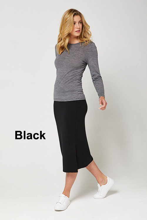 Toorallie — Strahan Merino Wool Skirt black