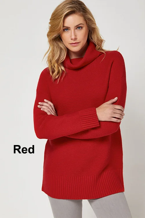 Toorallie — Ripple Merino Wool Jumper red