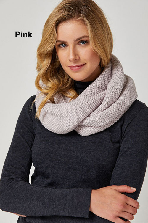 Toorallie — Mesh Loop Scarf (Merino Wool) pink