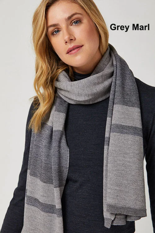 Toorallie — Bay Scarf (Merino Wool) grey marl