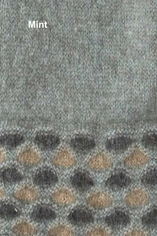 McDonald Textiles — Merino Wool and Possum Fur Wave-Trim Scarf feature mint