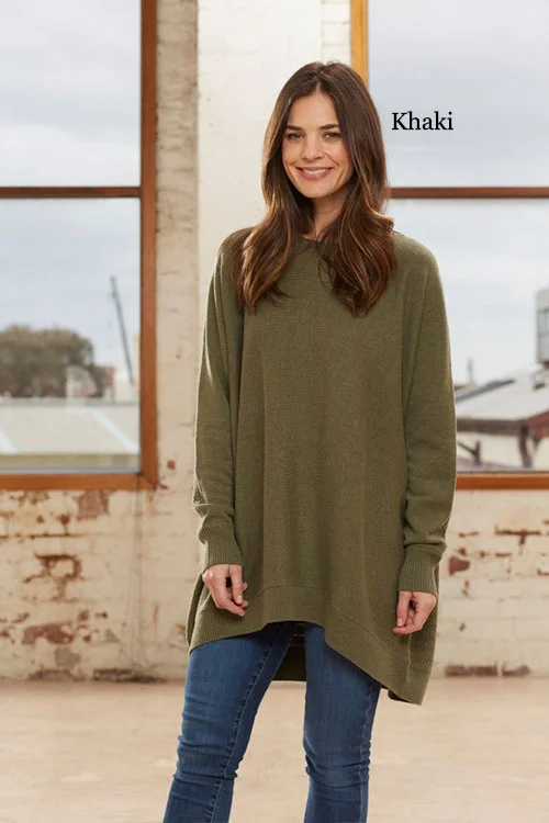 Bridge & Lord — Over-sized pullover (Merino wool and cashmere) BL9606 Khaki